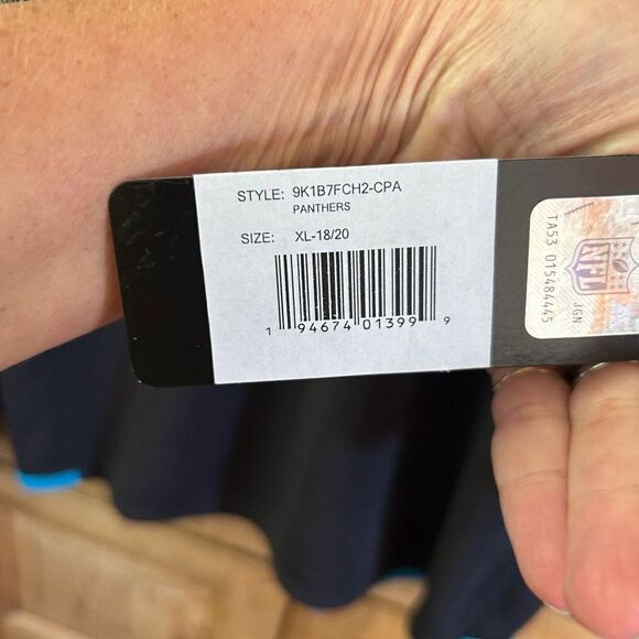 NFL Team Apparel Kids Boys XL 18 / 20 Carolina Panthers Quarter Zip Pullover NWT - Picture 2 of 5